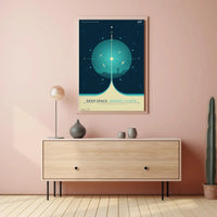Deep Space Atomic Clock NASA Futuristic Sci-Fi Poster PosterGoat
