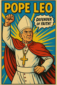 Defender of Faith Comic-Style Propaganda Poster PosterGoat