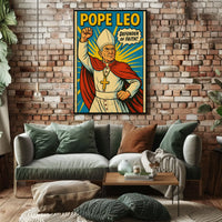Defender of Faith Comic-Style Propaganda Poster PosterGoat