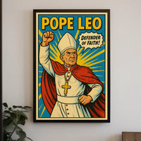 Defender of Faith Comic-Style Propaganda Poster PosterGoat