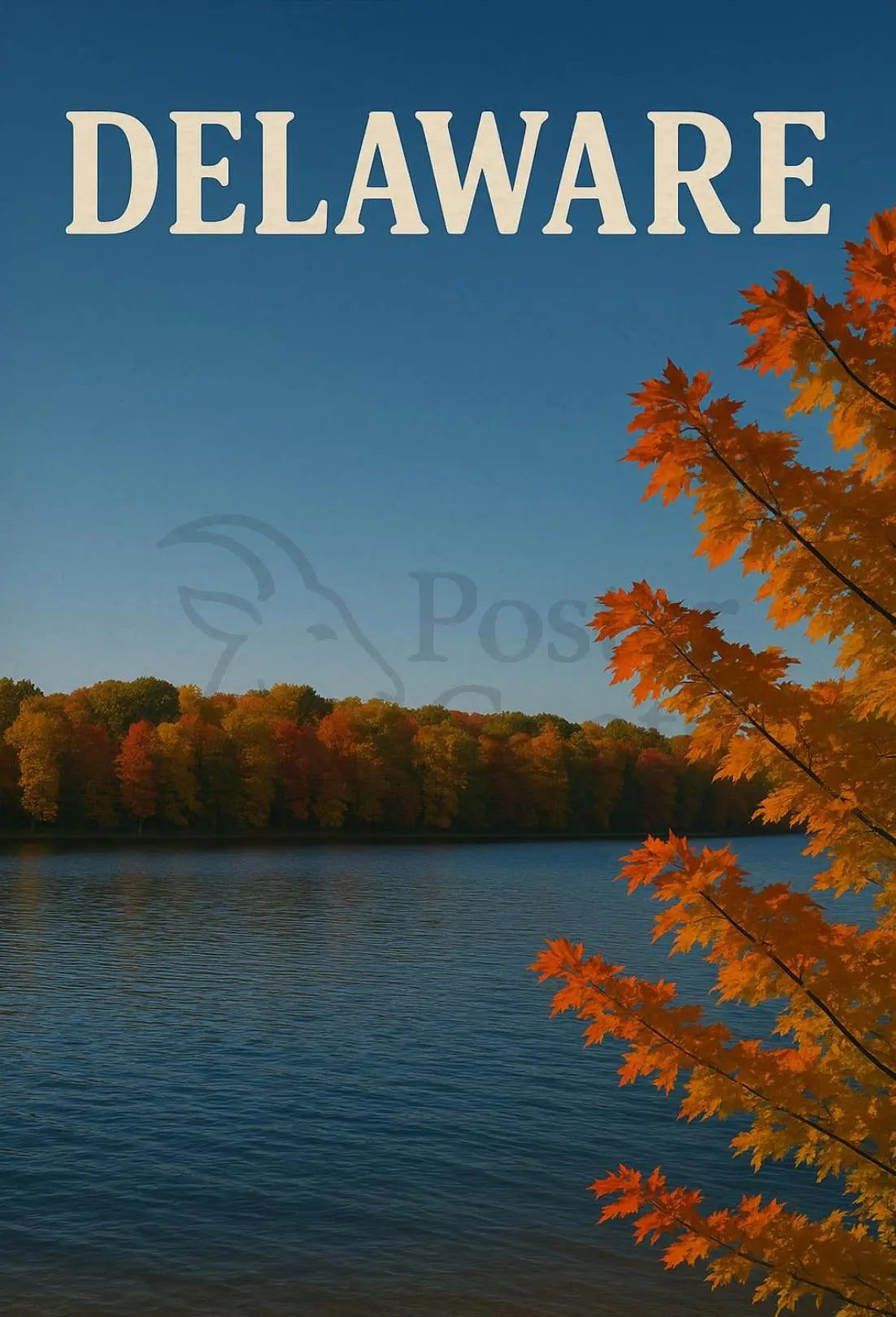 Delaware Autumn Splendor in Nature Travel Poster PosterGoat