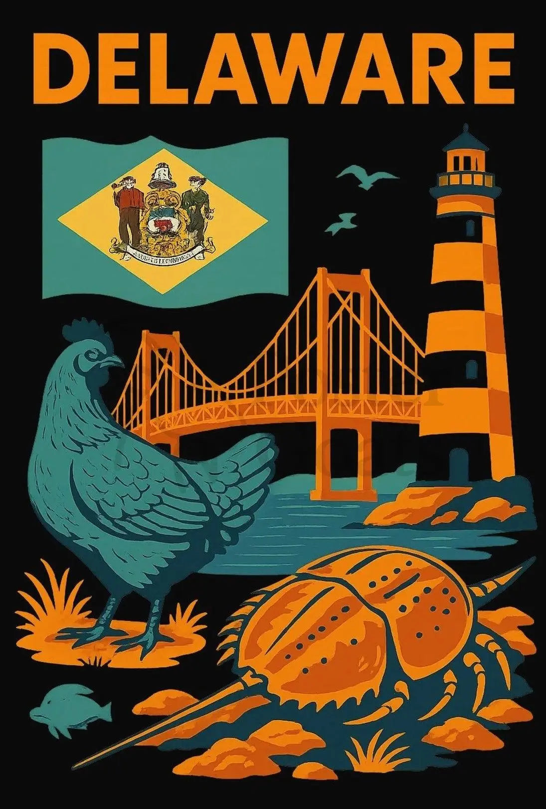 Delaware Coastal Heritage Travel Poster PosterGoat