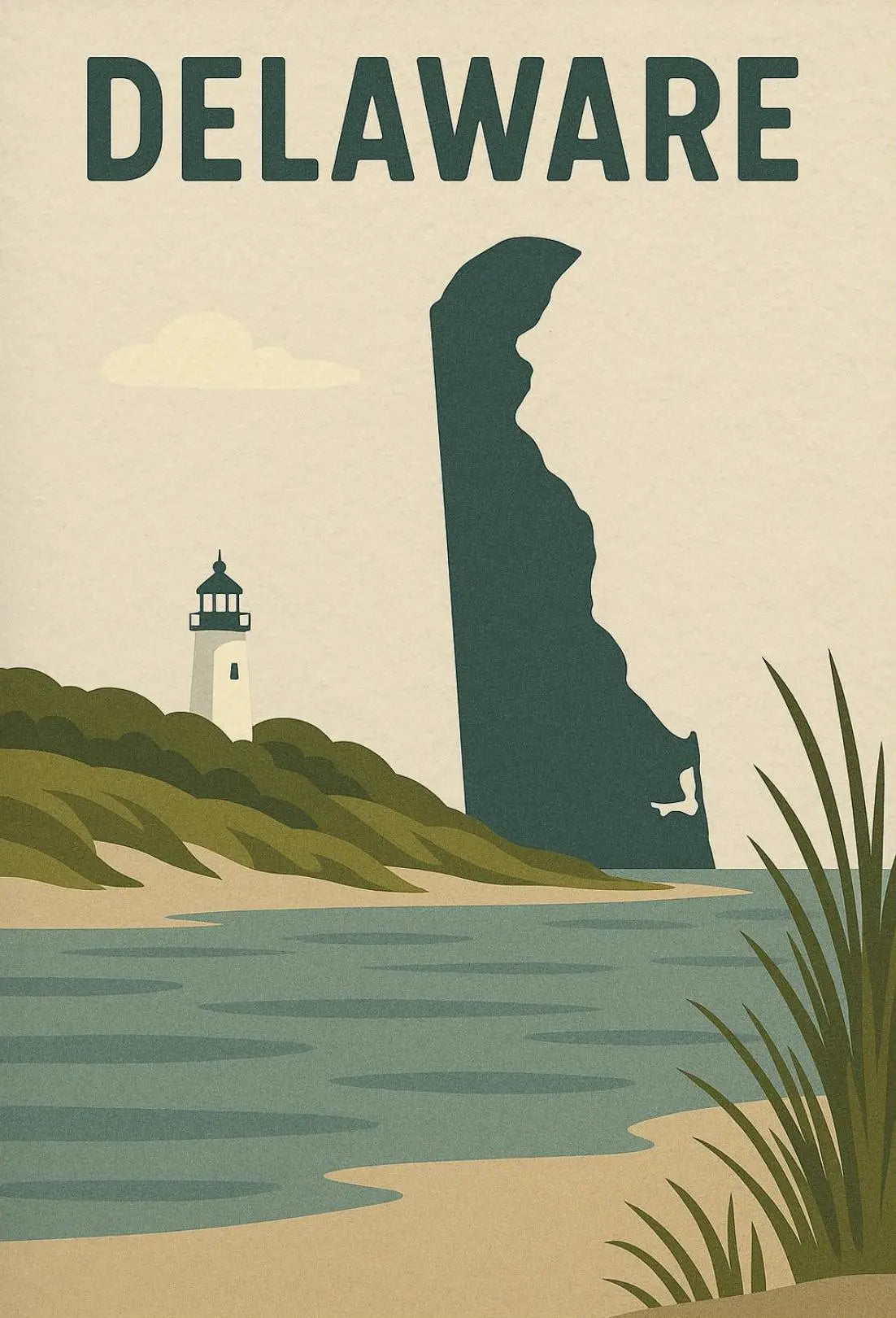 Delaware Coastal Vintage Travel Poster PosterGoat