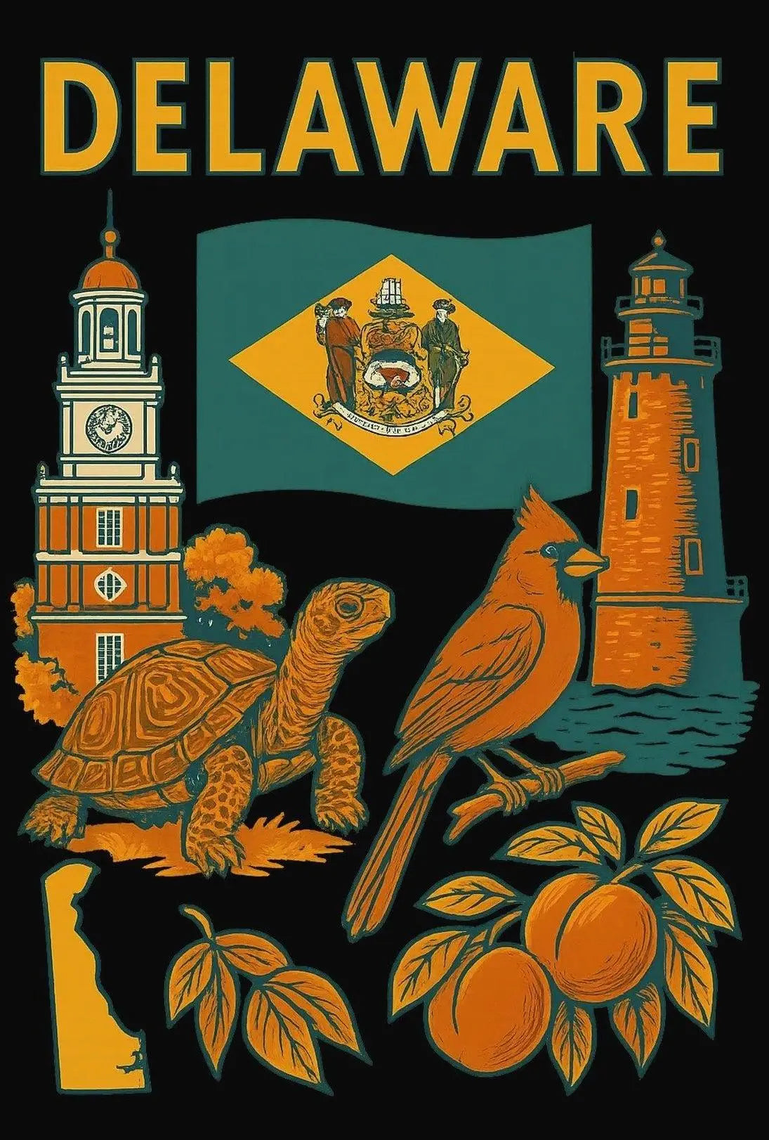 Delaware's Vibrant Heritage Vintage Cultural or Heritage Poster PosterGoat