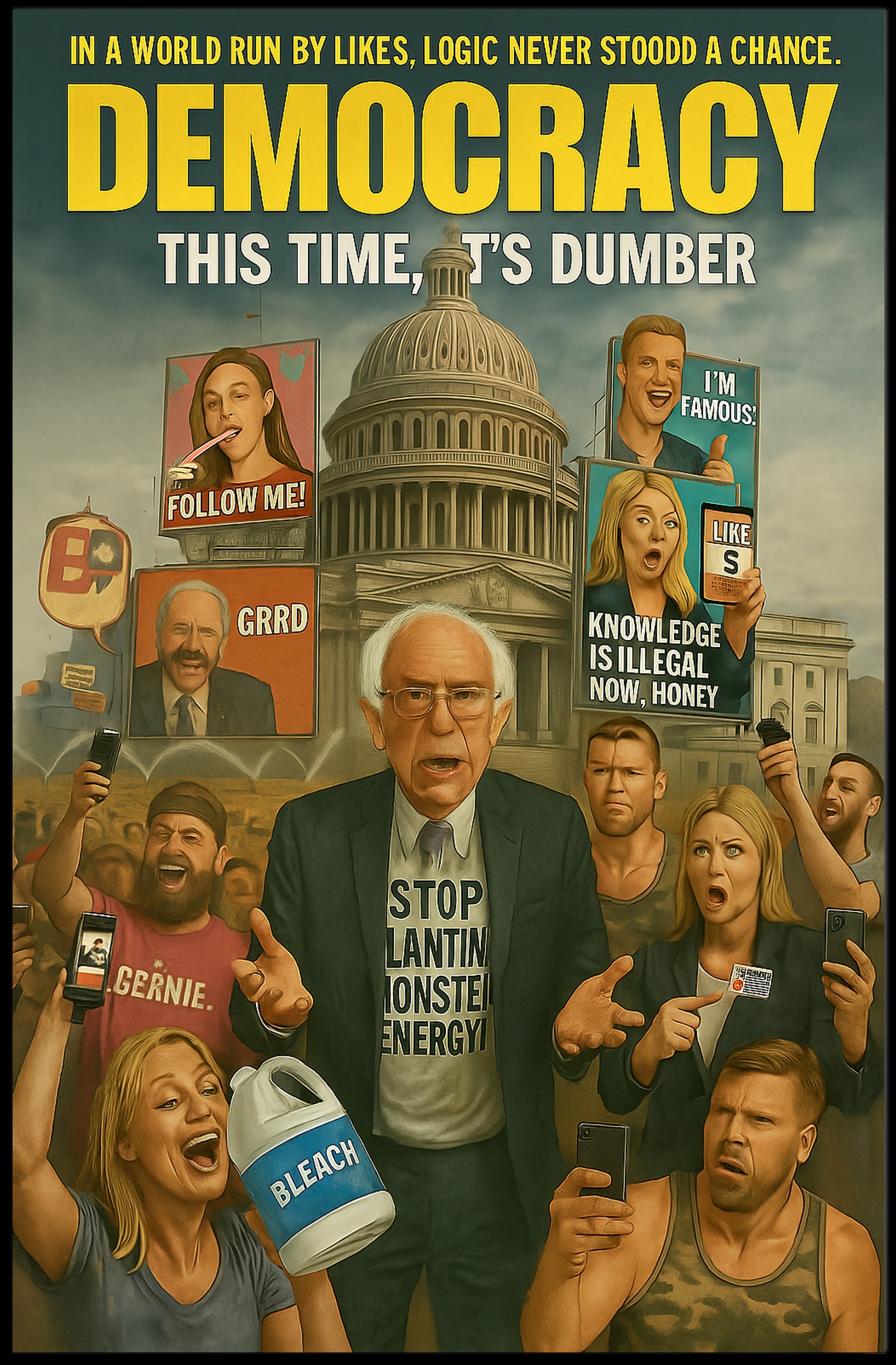 Democracy This Time Its Dumber Poster Art PosterGoat