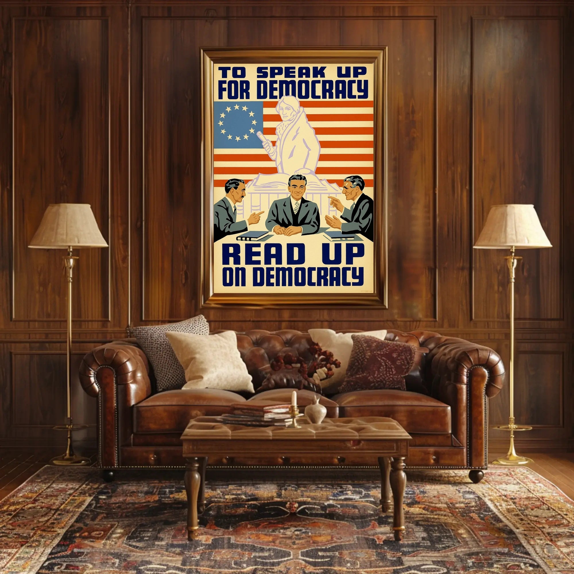 Democracy and Civic Engagement Vintage Political or Propaganda Poster PosterGoat