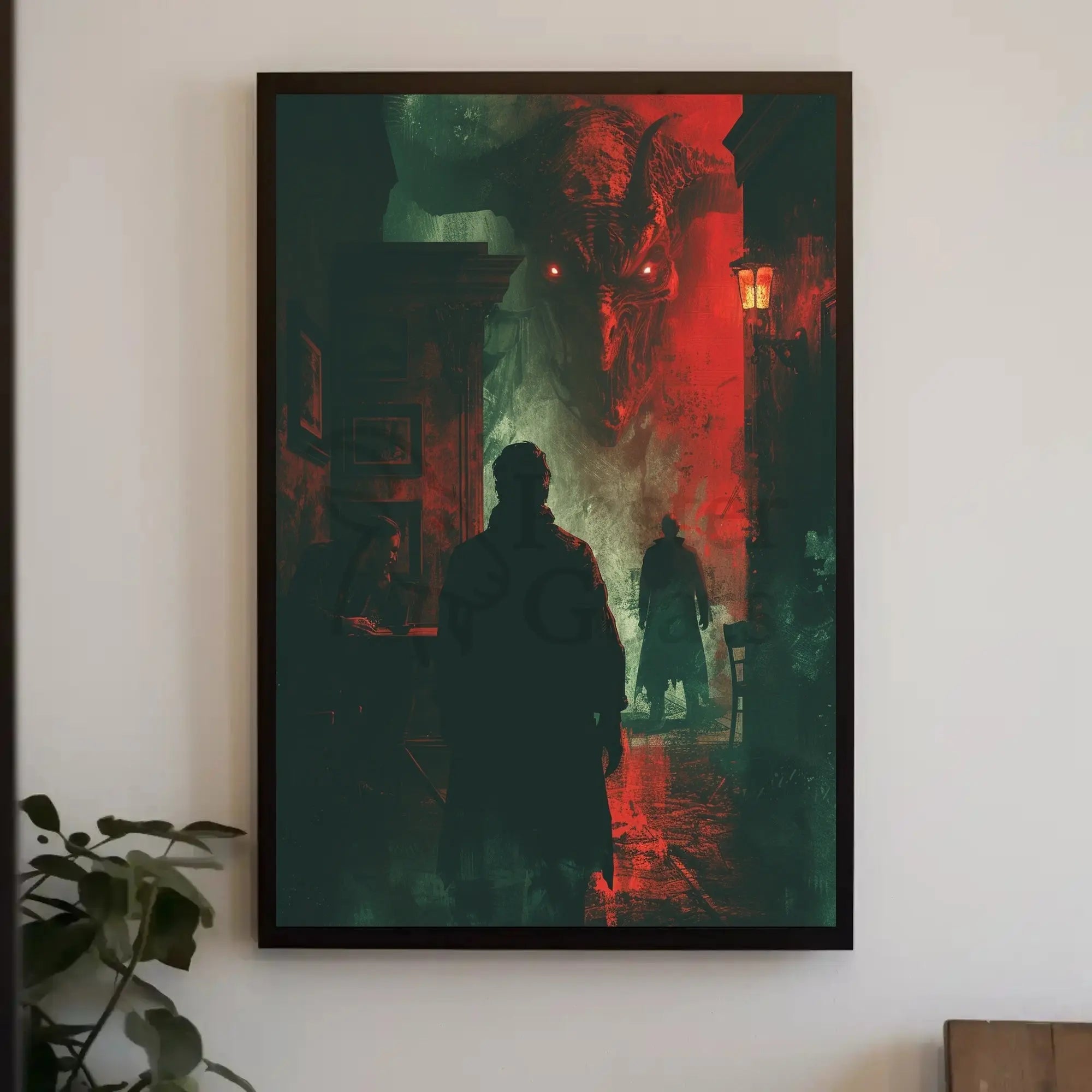 Demon in the Shadows Dark Urban Artistic Poster PosterGoat