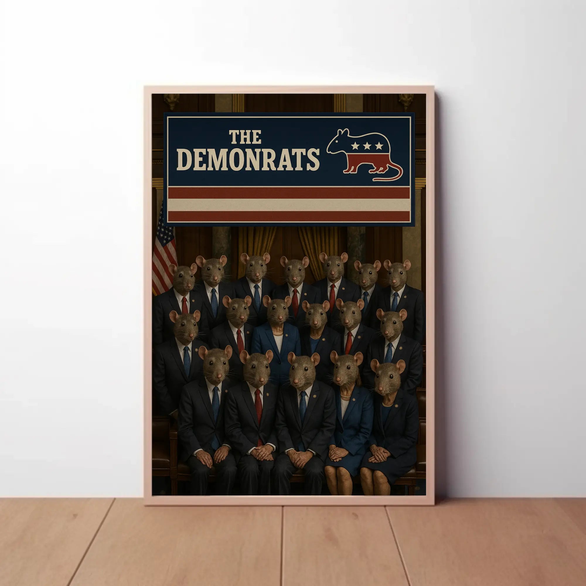Demonrats Satirical Political Critique Art Poster PosterGoat
