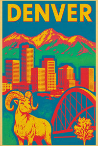 Denver Pop Art Travel Poster PosterGoat
