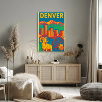Denver Pop Art Travel Poster PosterGoat