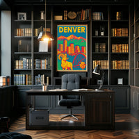 Denver Pop Art Travel Poster PosterGoat
