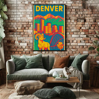 Denver Pop Art Travel Poster PosterGoat