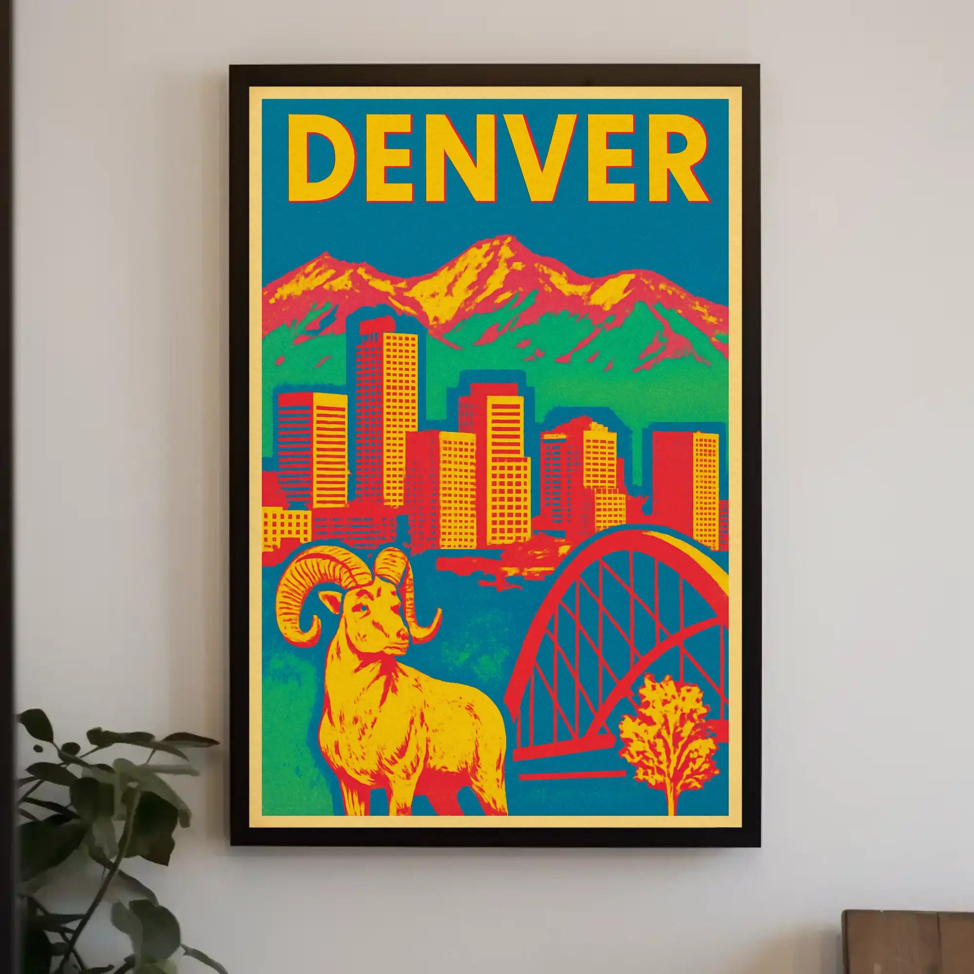 Denver Pop Art Travel Poster PosterGoat