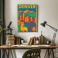 Denver Pop Art Travel Poster PosterGoat