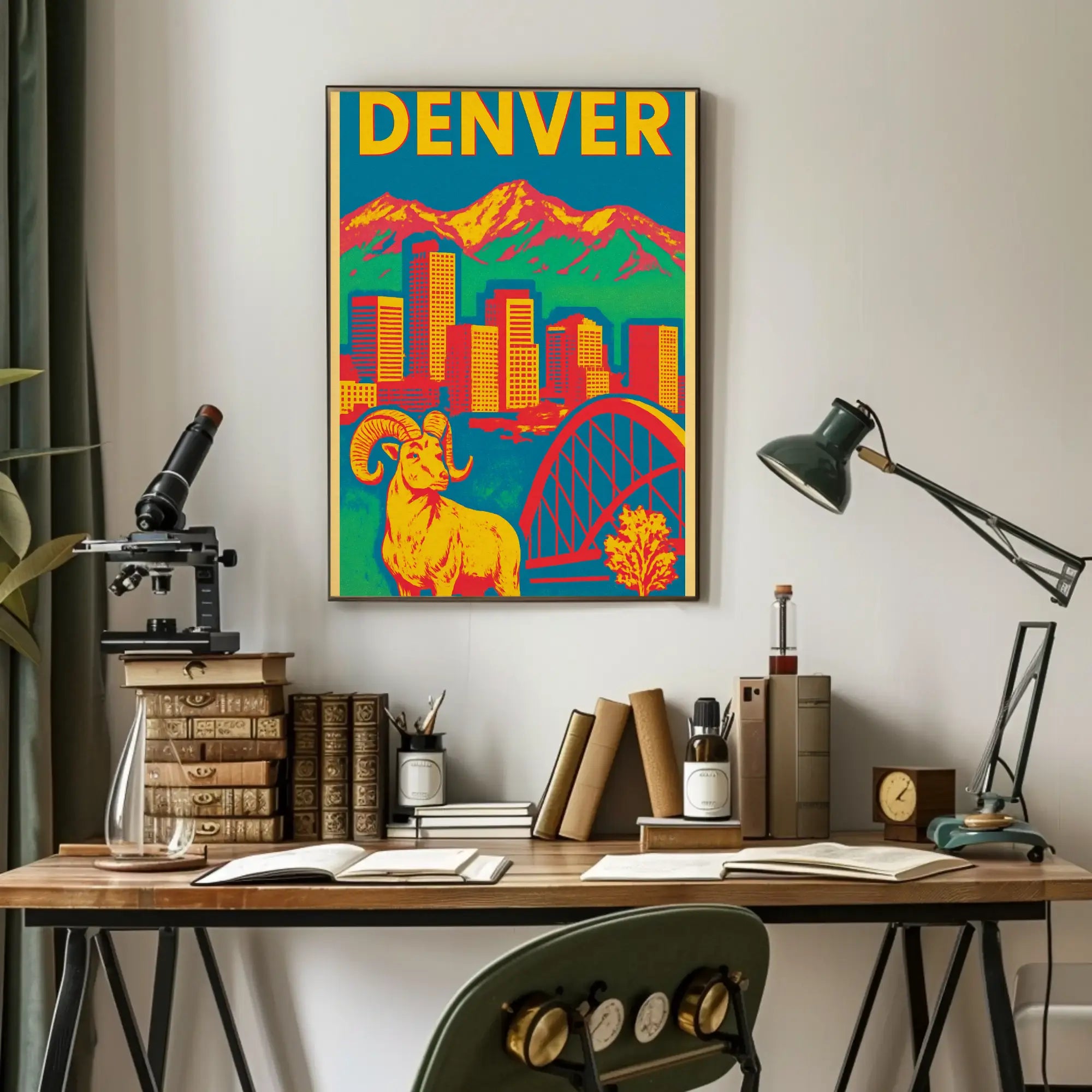 Denver Pop Art Travel Poster PosterGoat