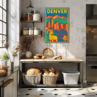 Denver Pop Art Travel Poster PosterGoat