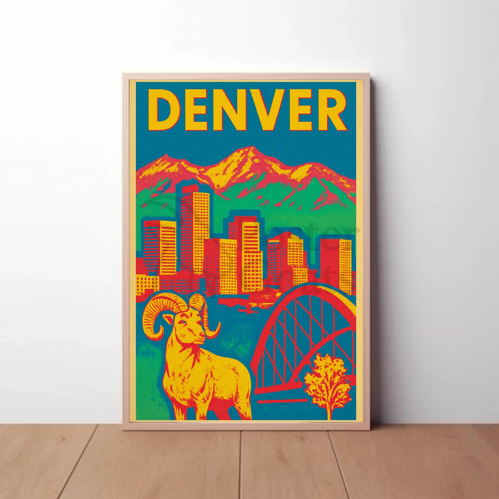 Denver Pop Art Travel Poster PosterGoat