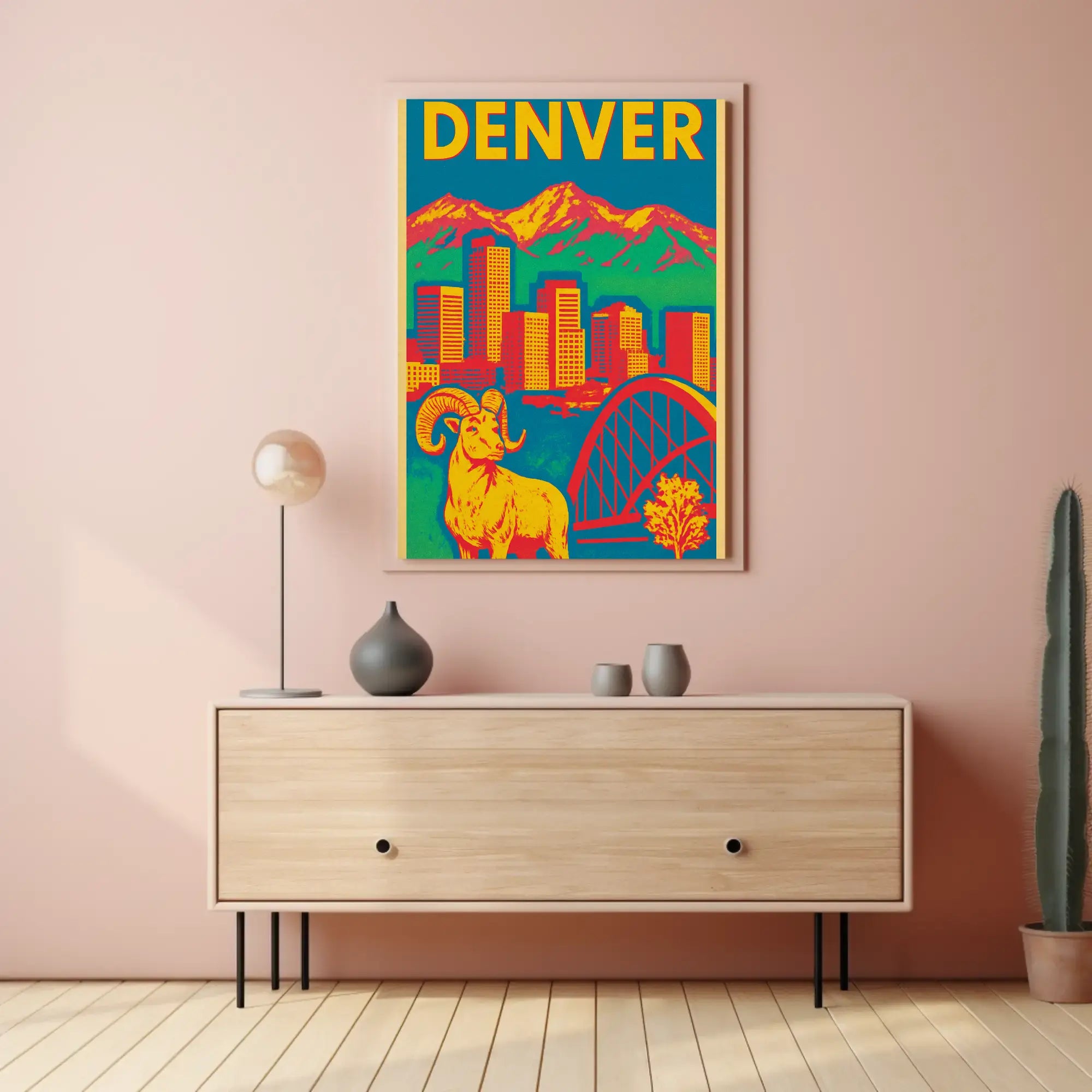 Denver Pop Art Travel Poster PosterGoat