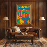 Denver Pop Art Travel Poster PosterGoat