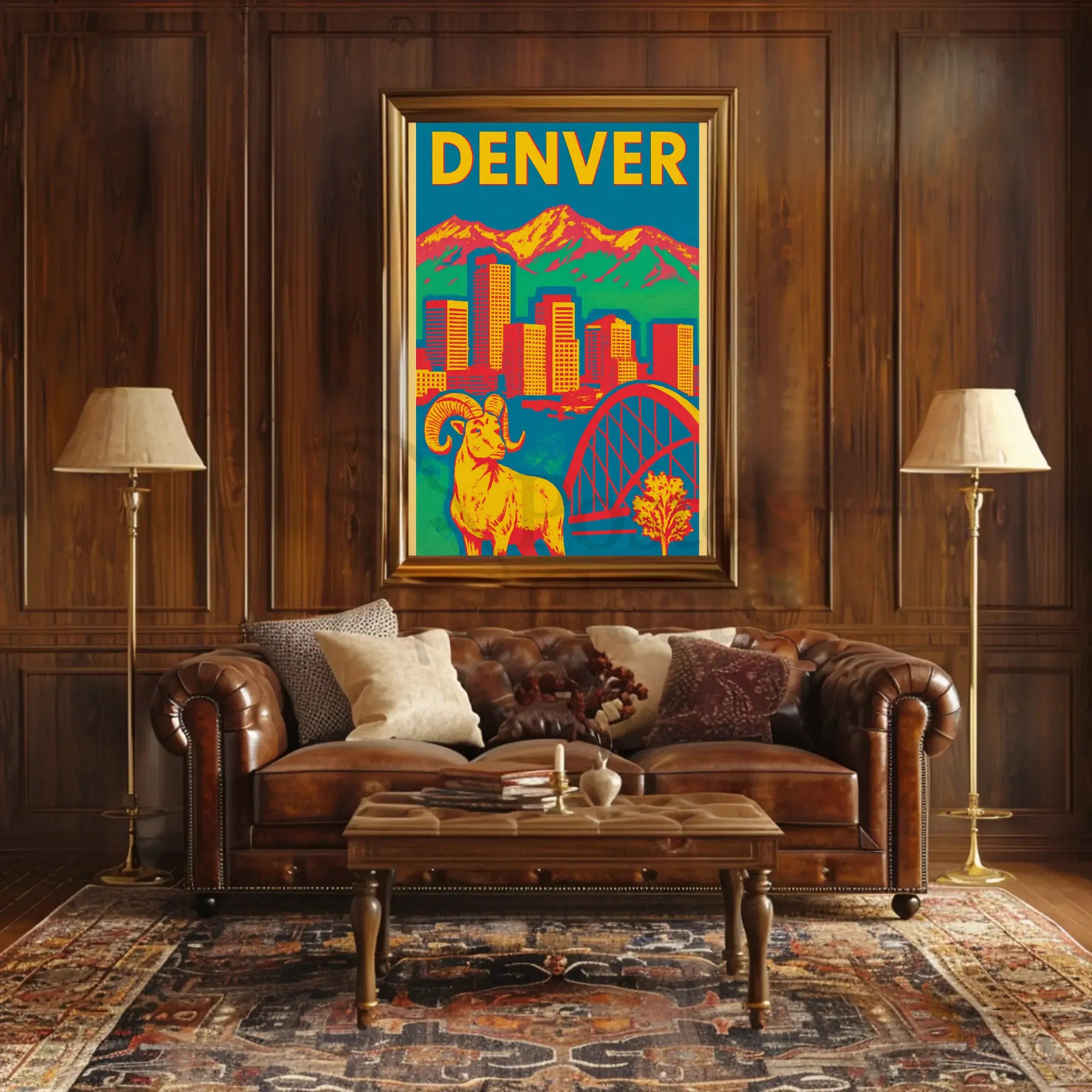 Denver Pop Art Travel Poster PosterGoat