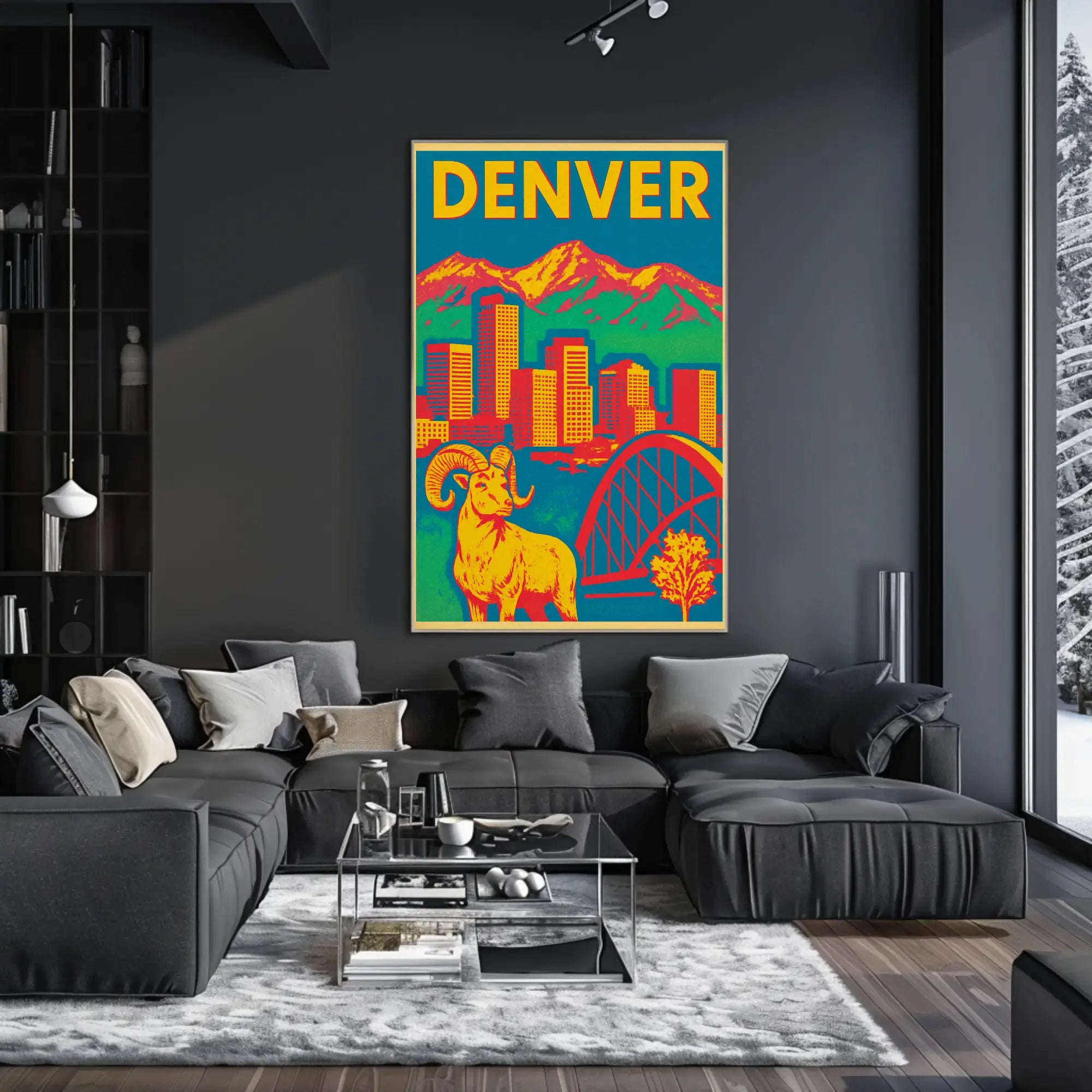 Denver Pop Art Travel Poster PosterGoat