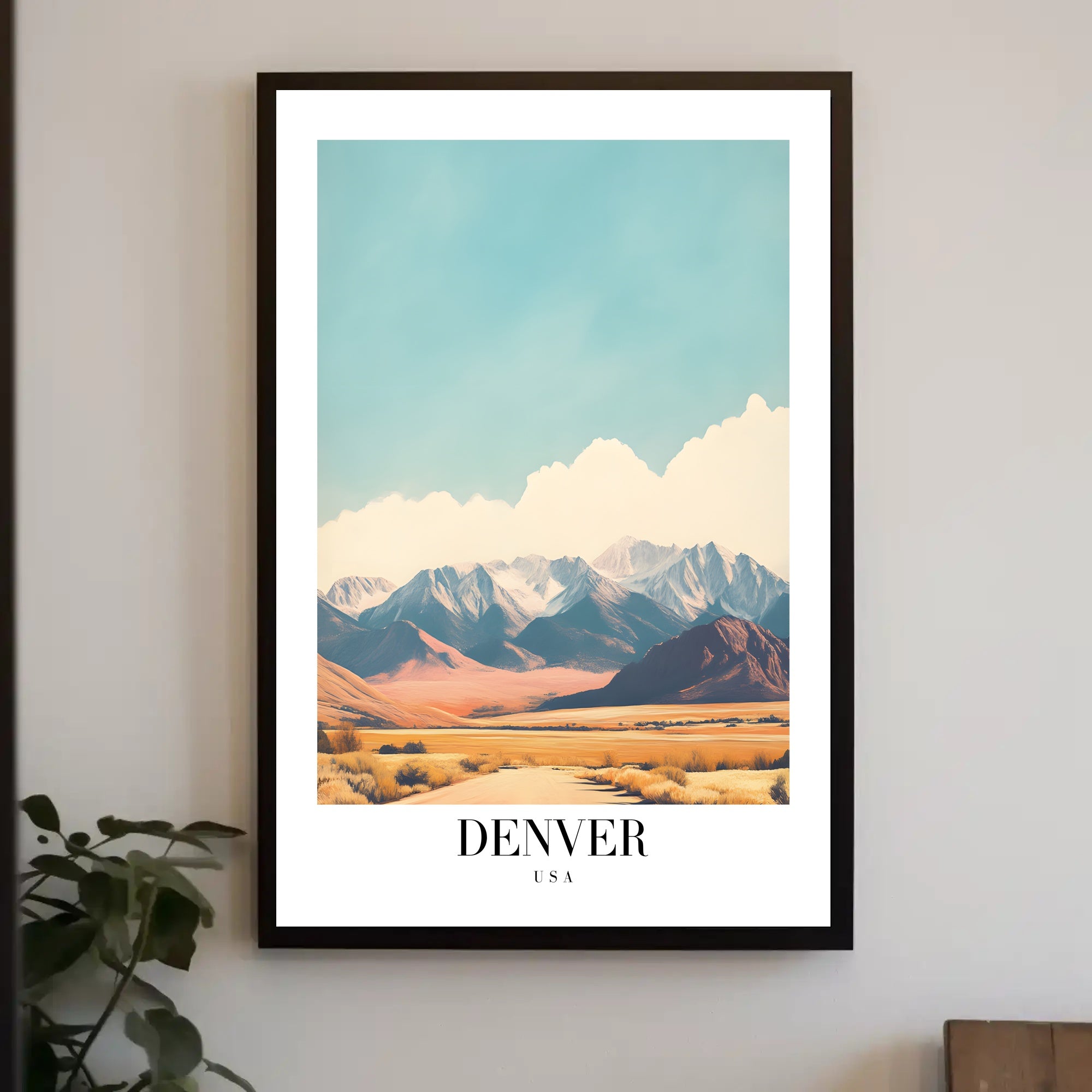 Denver Rocky Mountains Minimalist Travel Poster PosterGoat