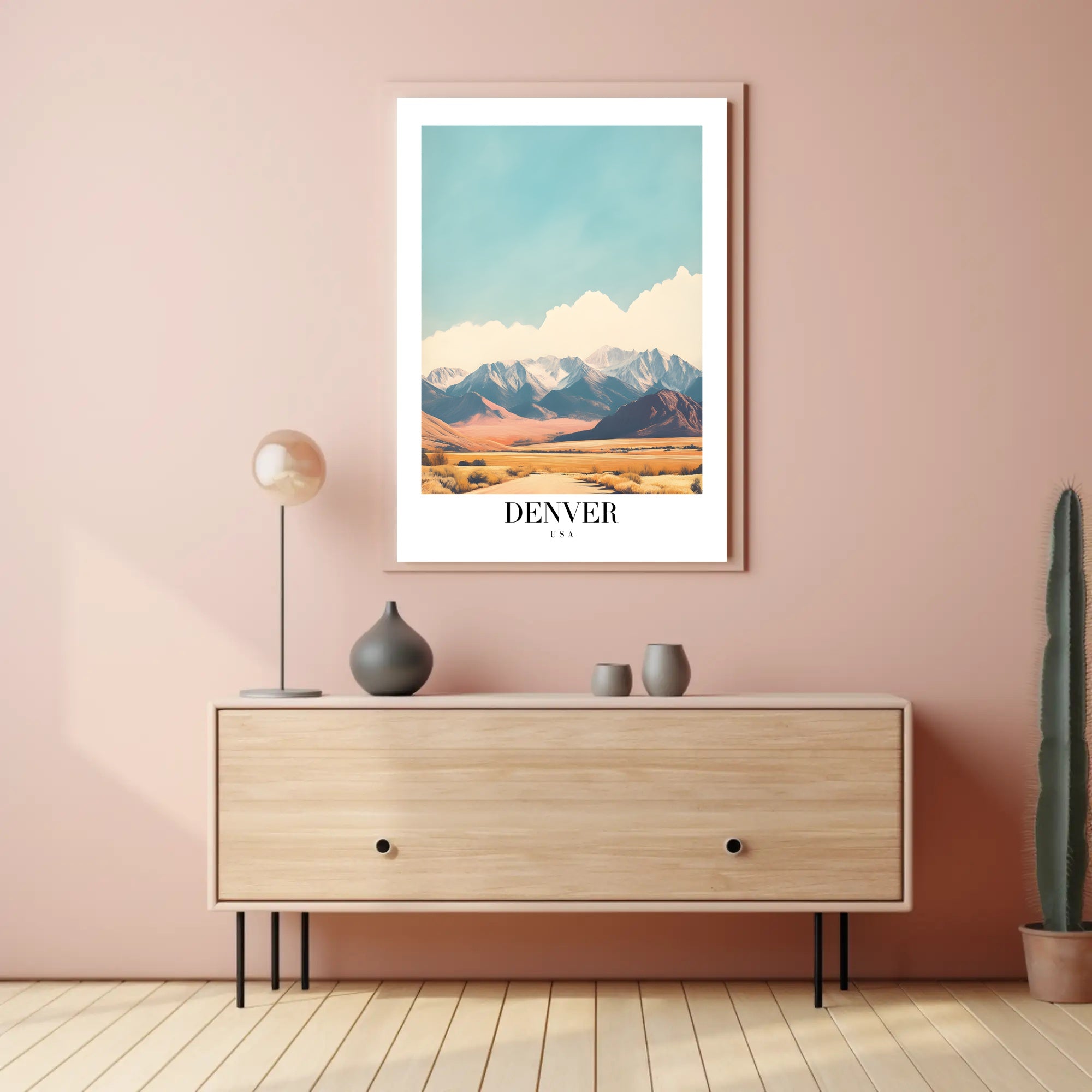 Denver Rocky Mountains Minimalist Travel Poster PosterGoat
