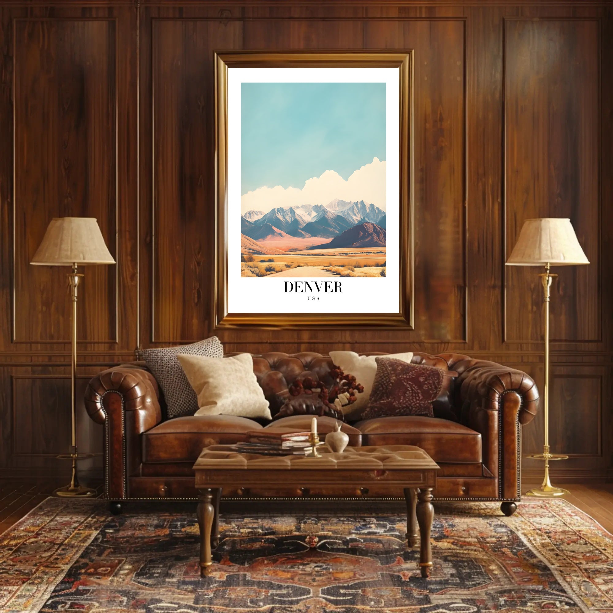 Denver Rocky Mountains Minimalist Travel Poster PosterGoat