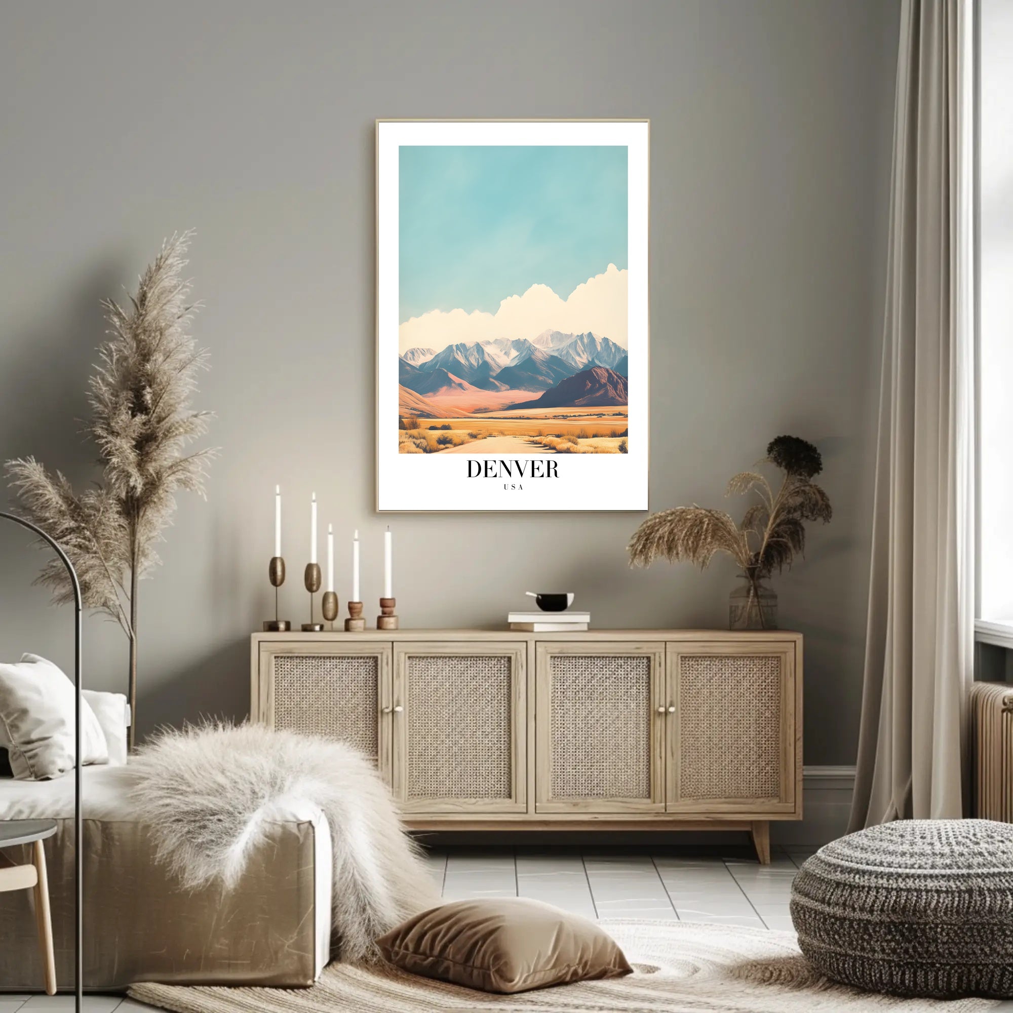 Denver Rocky Mountains Minimalist Travel Poster PosterGoat