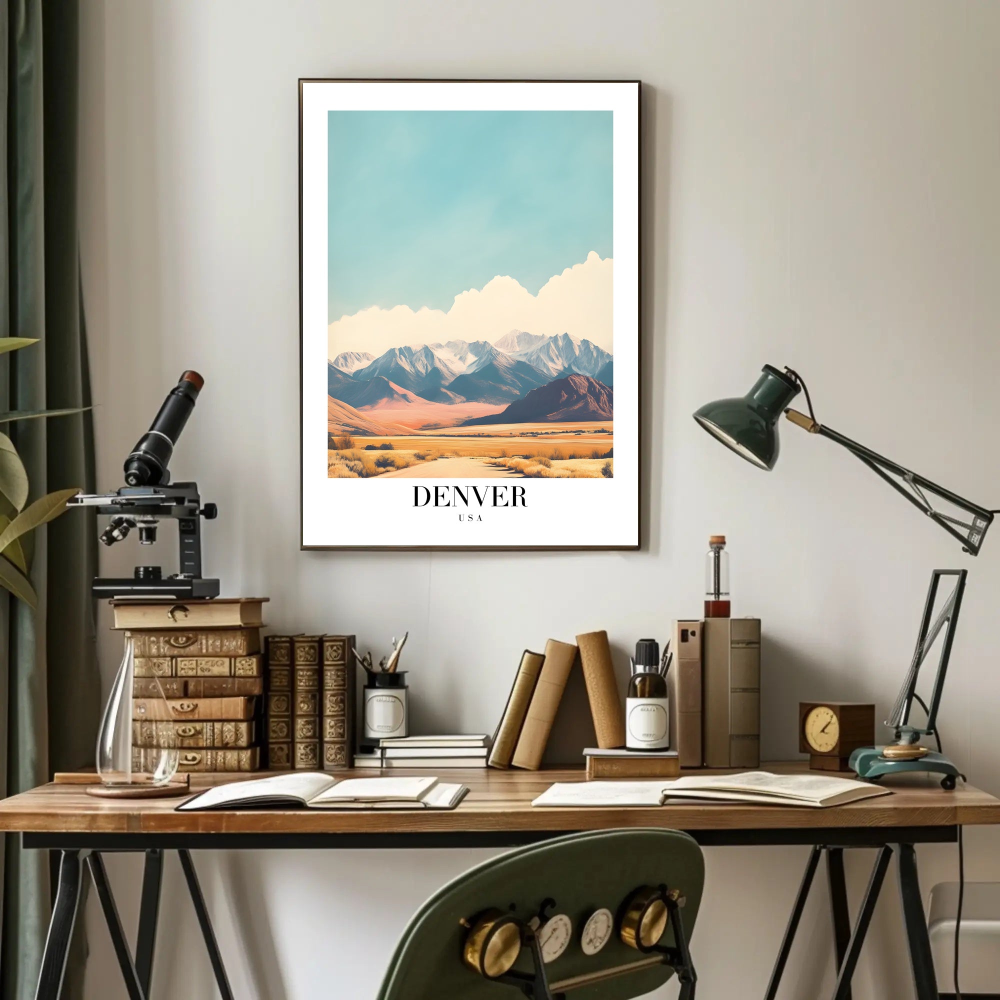 Denver Rocky Mountains Minimalist Travel Poster PosterGoat
