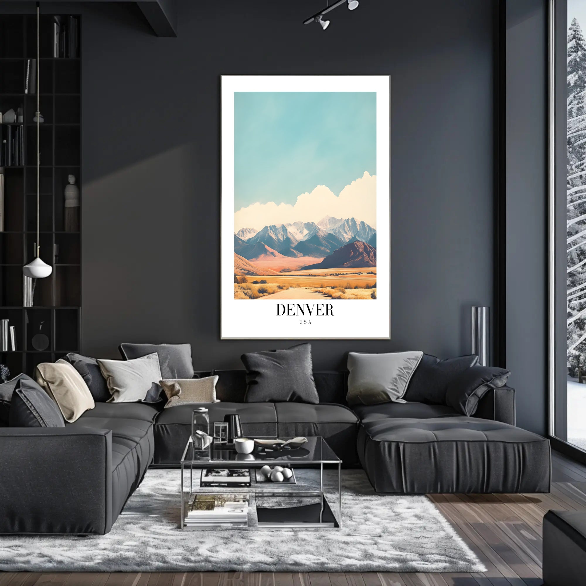 Denver Rocky Mountains Minimalist Travel Poster PosterGoat