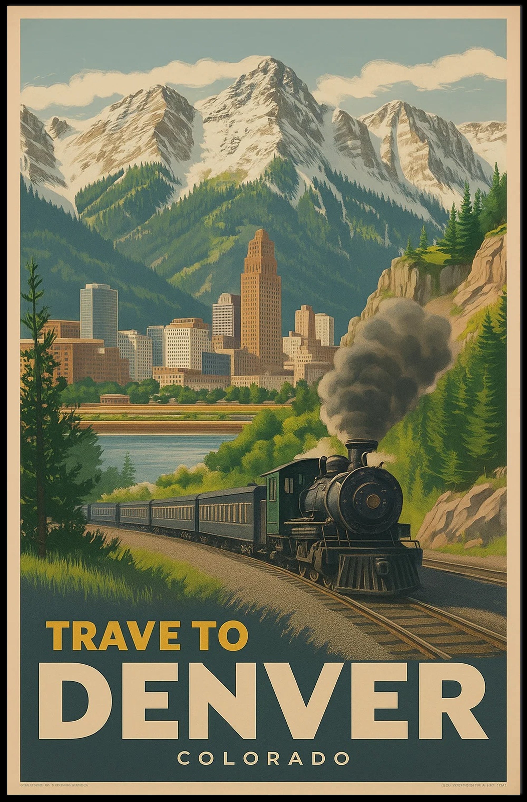 Denver's Scenic Steam Train Journey Travel Poster PosterGoat