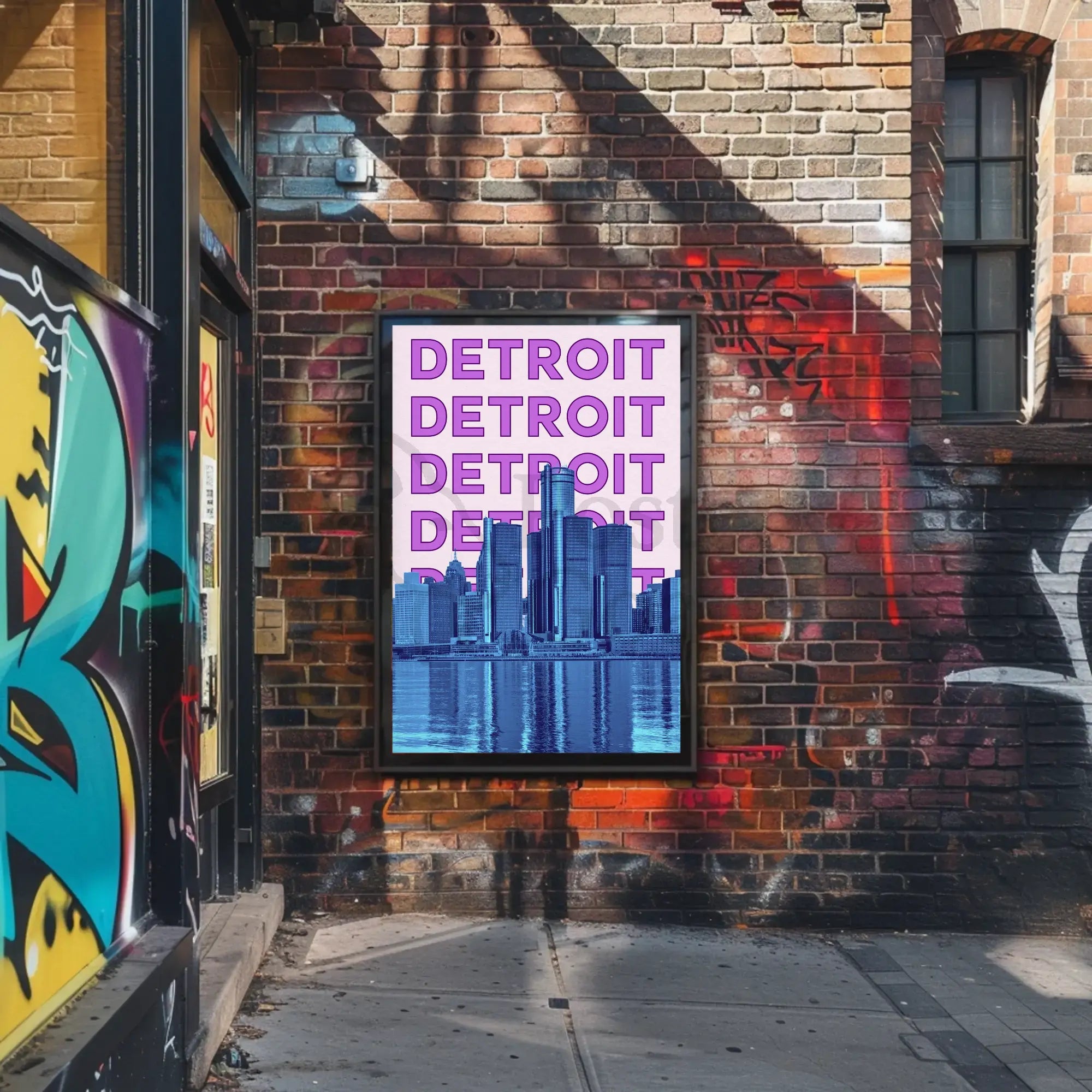 Detroit Skyline Urban Vibes Abstract, Artistic, or Pop Culture Poster PosterGoat
