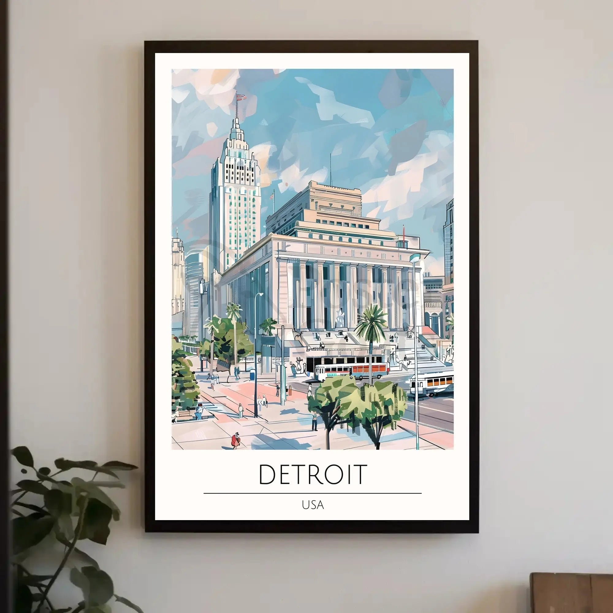 Detroit Urban Charm Travel Poster PosterGoat