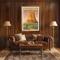 Devils Tower Vintage National Park Poster PosterGoat