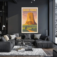 Devils Tower Vintage National Park Poster PosterGoat