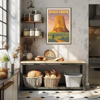 Devils Tower Vintage National Park Poster PosterGoat