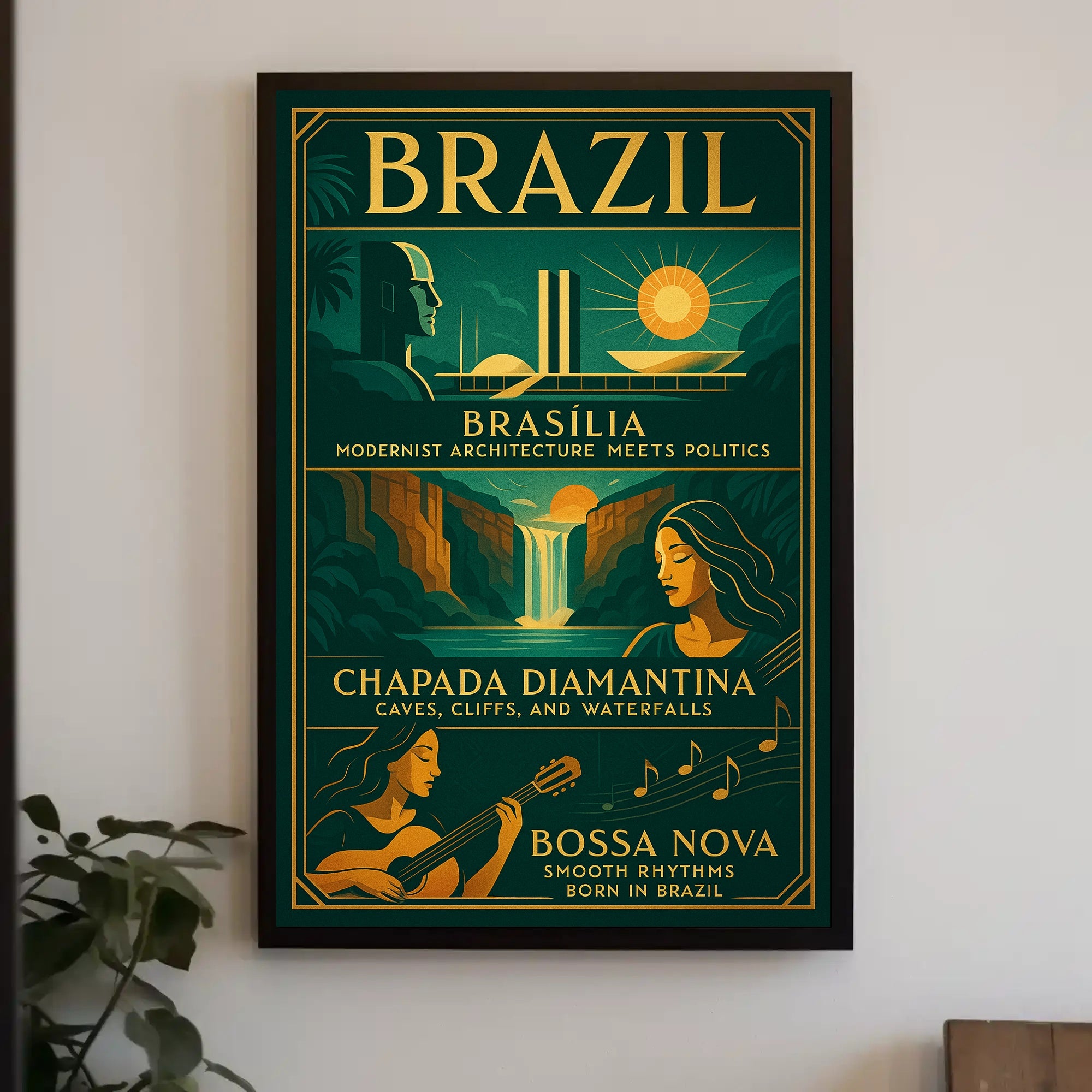 Discover Brazil Vintage Poster Art Print PosterGoat