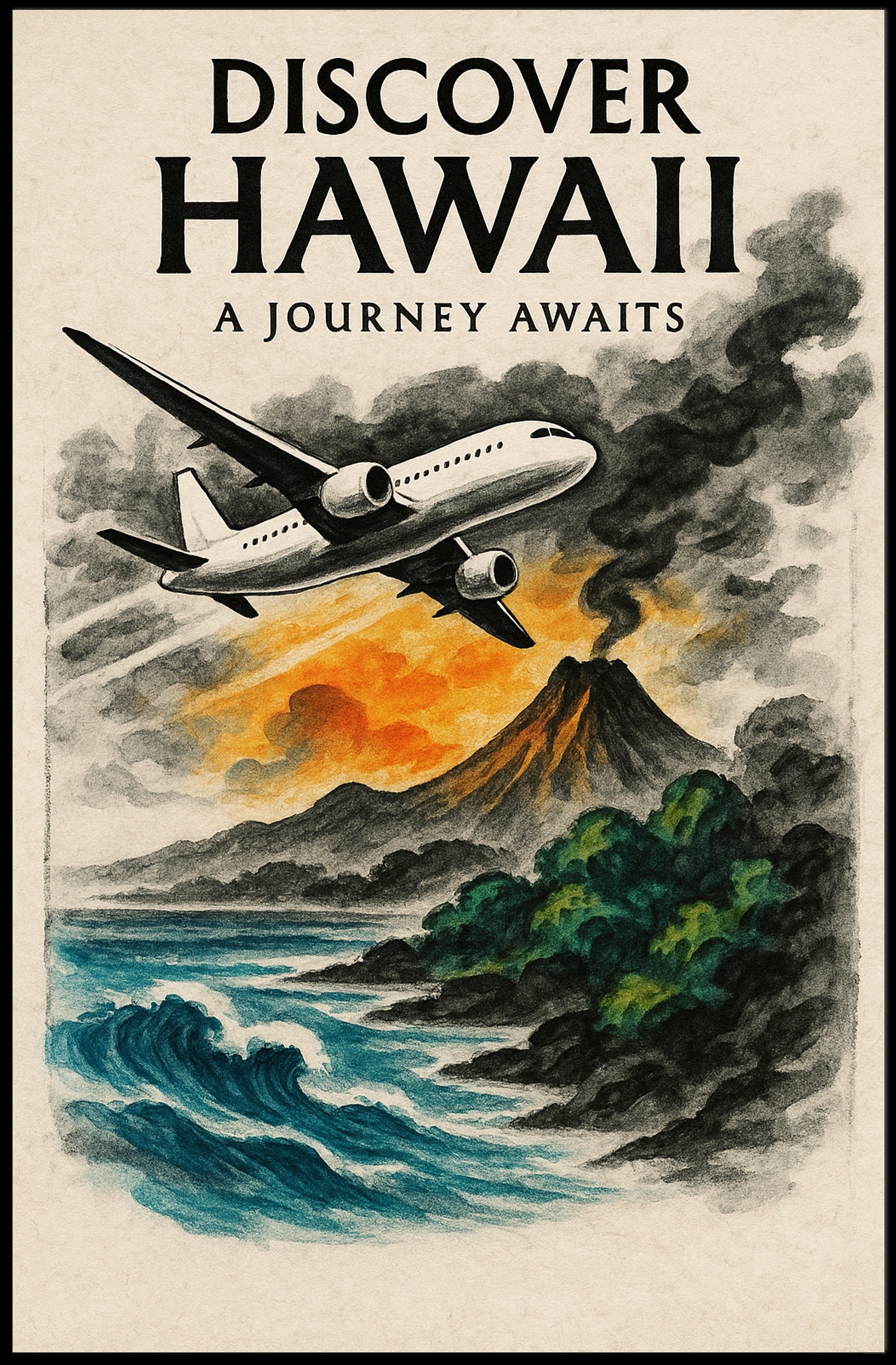 Discover Hawaii Journey Awaits Poster Art PosterGoat