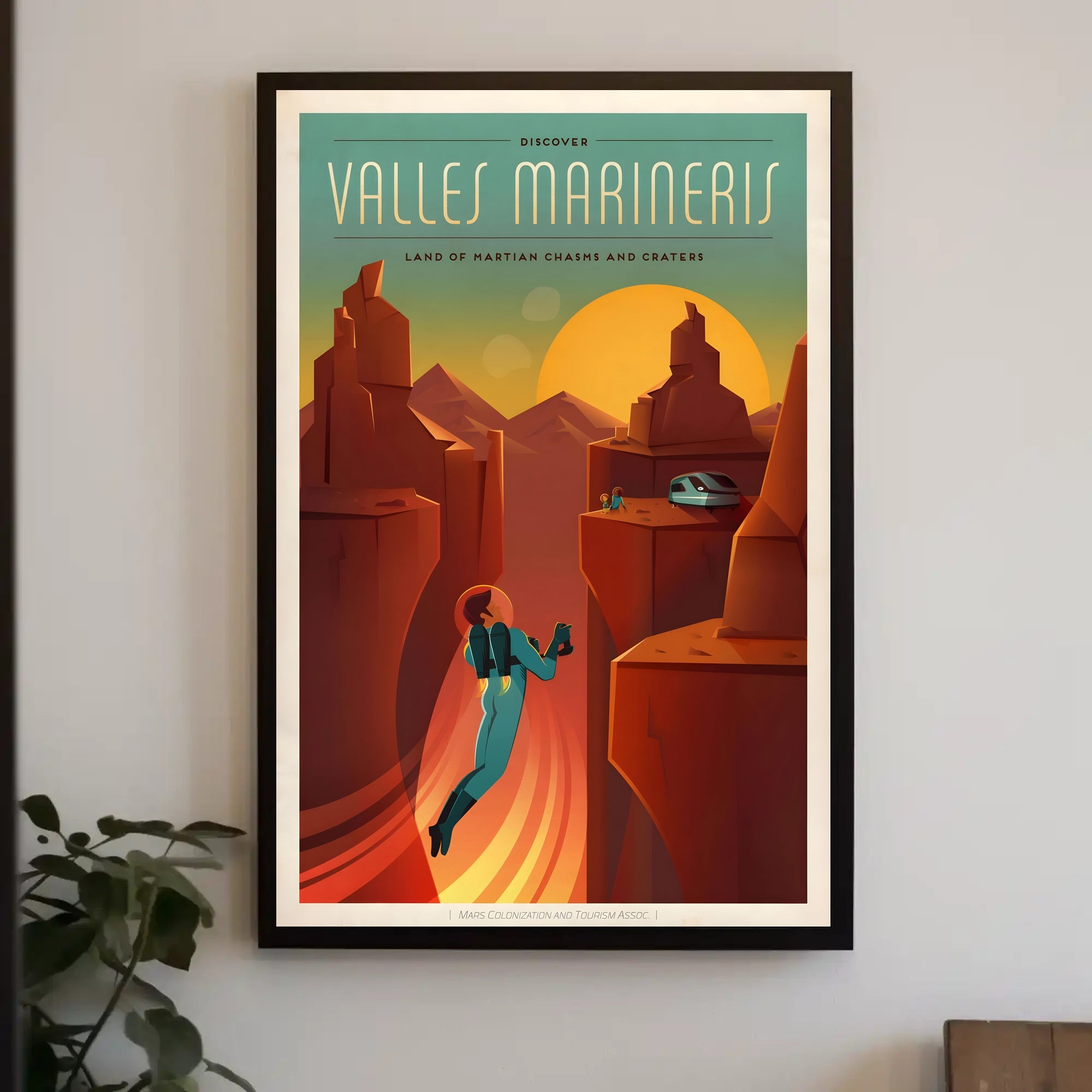 Discover Mars: Retro-Futuristic Valles Marineris Travel Poster PosterGoat