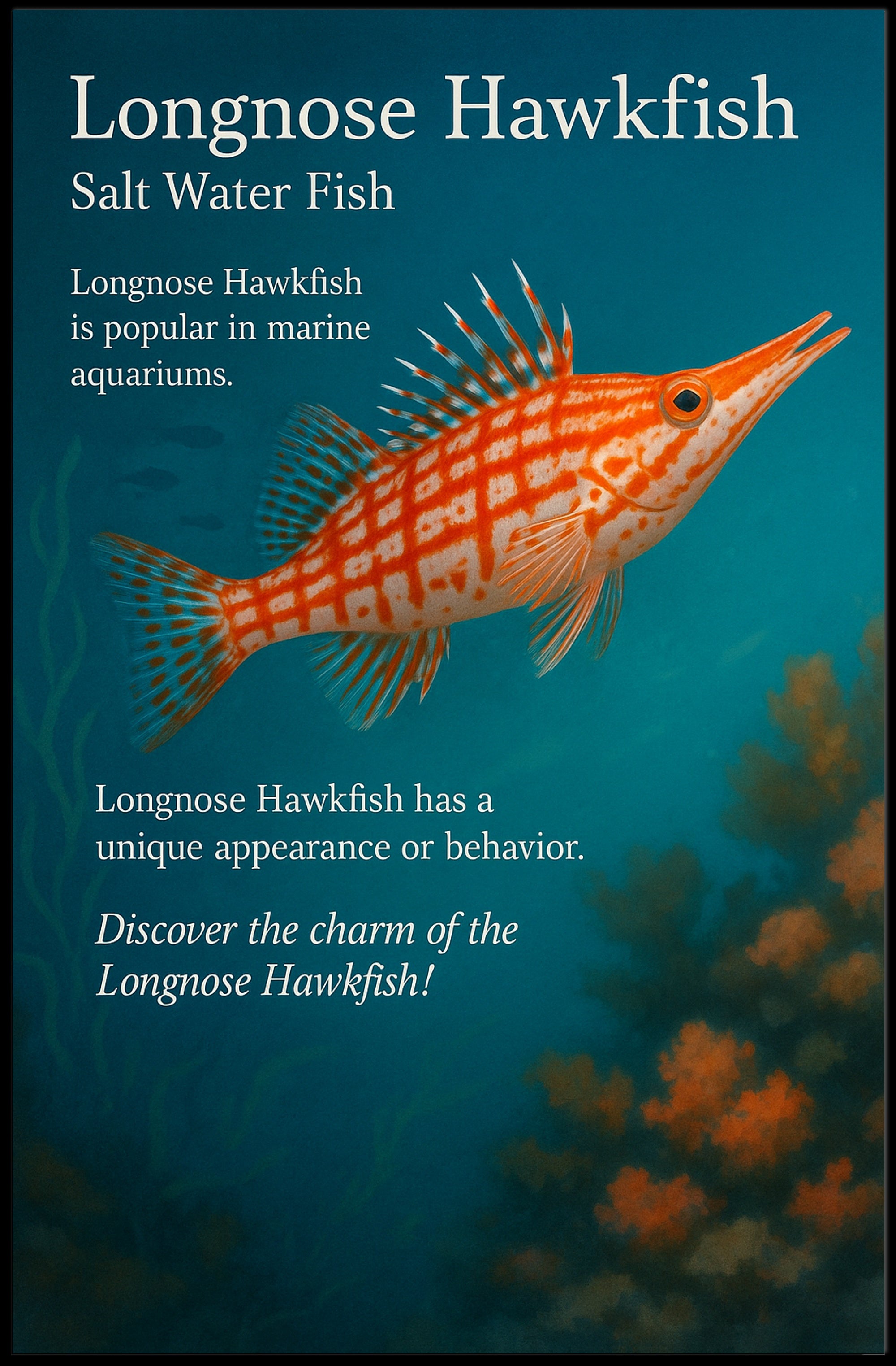 Discover the Longnose Hawkfish Poster PosterGoat