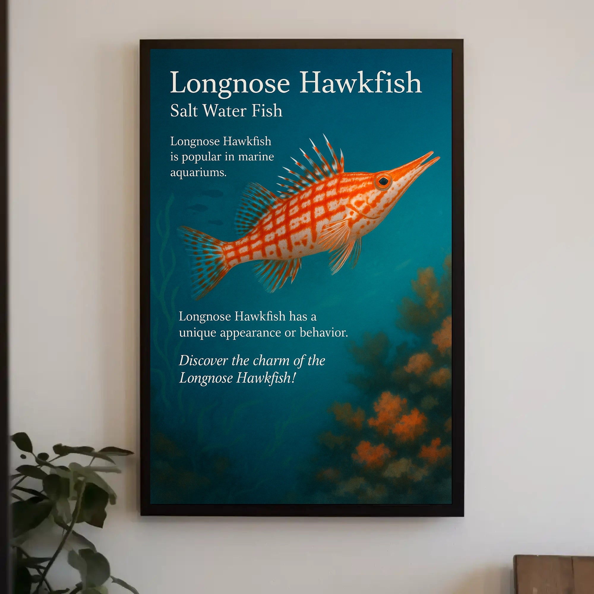 Discover the Longnose Hawkfish Poster PosterGoat