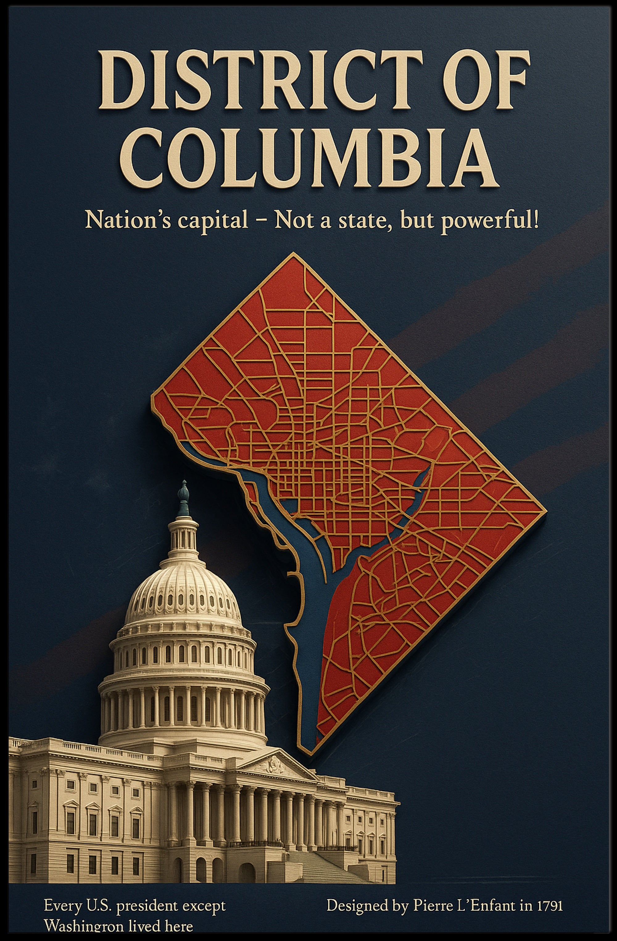 District of Columbia Travel Poster Art Print PosterGoat