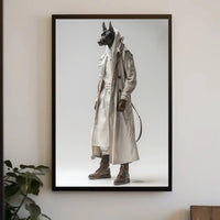 Doberman Fashion Fusion in Avant-Garde Artistic Poster PosterGoat