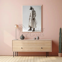 Doberman Fashion Fusion in Avant-Garde Artistic Poster PosterGoat