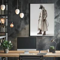 Doberman Fashion Fusion in Avant-Garde Artistic Poster PosterGoat