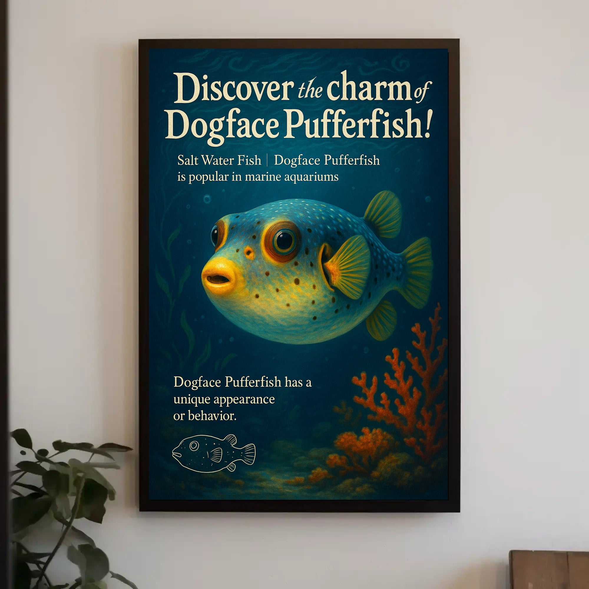 Dogface Pufferfish Poster Art Print Decor PosterGoat
