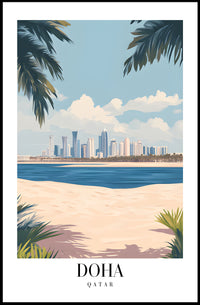 Doha Skyline Serenity: Urban or Cityscape Poster PosterGoat