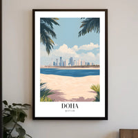 Doha Skyline Serenity: Urban or Cityscape Poster PosterGoat