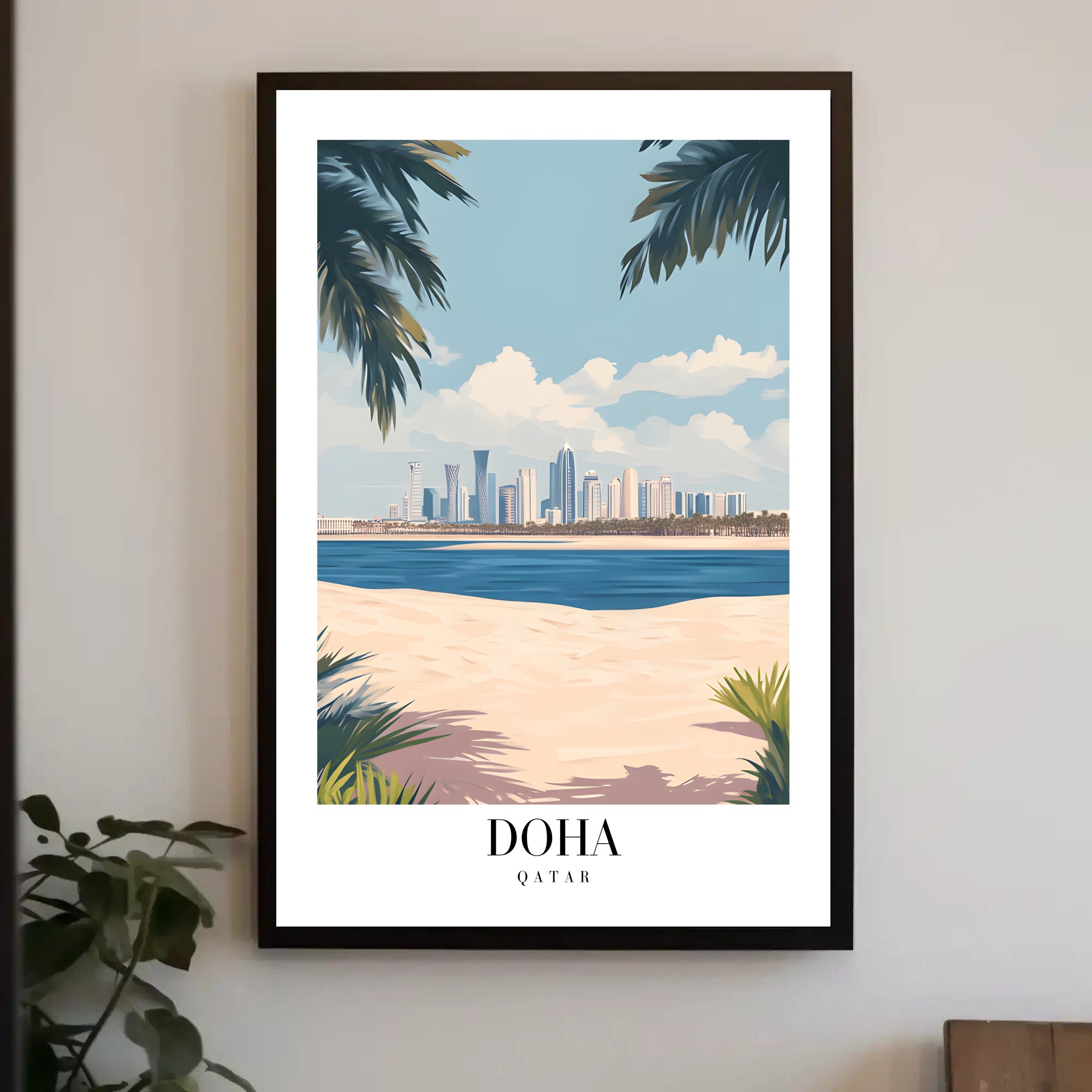 Doha Skyline Serenity: Urban or Cityscape Poster PosterGoat
